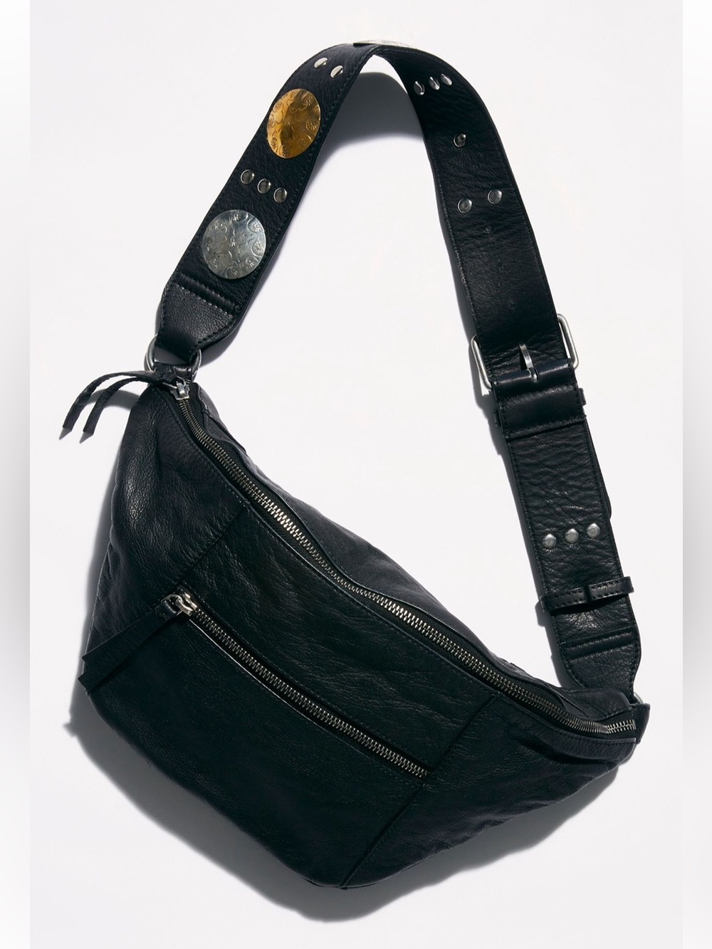 Free People Wilder Embellished Sling Bag BLACk